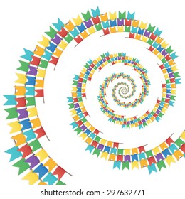Vector abstact colorful fractal spiral