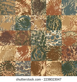 vector abstact seamless pattern background with sea stone texture with imprints of shells of ancient ammonite shells. Suitable for wallpaper design, wrapping paper, fabric, ceramic tiles