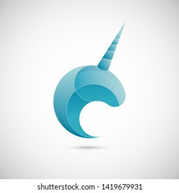 Vector abstrac logo of unicorn. Modern illustration