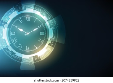 Vector abstrac technology analog clock background