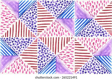 Vector Abstrac Watercolor Hand Drawn Seamless Pattern