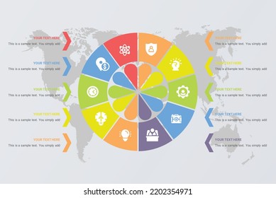 Vector abstract 10 nsteps infographic elements. cycle infographics