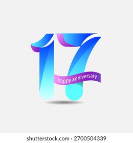Vector abstracto, símbolo del 17 aniversario feliz