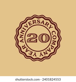 Vector abstract 20 year company anniversary tag sticker