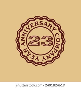 Vector abstract 23 year company anniversary tag sticker