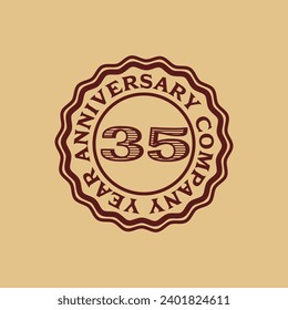 Vector abstract 35 year company anniversary tag sticker