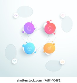 Vector Abstract 3d 4 Circle Business Infographic