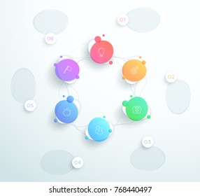 Vector Abstract 3d 6 Circle Business Infographic - Powered by Shutterstock - Get 15% off with code: PIKWIZARD15