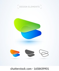 Vector abstract 3d airplane wing logo template