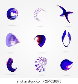 Vector abstract 3d business logo set for your design.EPS10