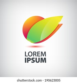 vector abstract 3d colorful sphere logo for company isolated. Eco, healthy food, nature