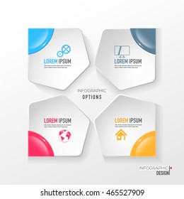 Vector abstract 3D digital illustration Info graphic and marketing icons can be used for work flow layout, diagram, annual report, web design. Business concept with 4 options, steps or processes.
