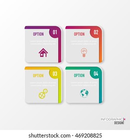 Vector abstract 3D digital illustration Info graphic and marketing icons can be used for work flow layout, diagram, annual report, web design. Business concept with 4 options, steps or processes.
