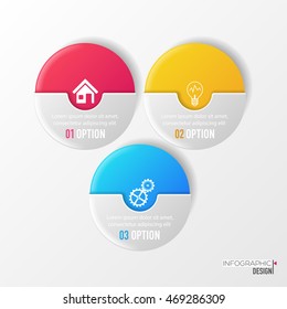 Vector abstract 3D digital illustration Info graphic and marketing icons can be used for work flow layout, diagram, annual report, web design. Business concept with 3 options, steps or processes.