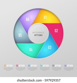 Vector abstract 3D digital illustration infographic and marketing icons can be used for work flow layout, diagram, annual report, web design. Business concept with 6 options, steps or processes.
