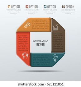 Vector abstract 3D digital illustration infographic and marketing icons can be used for work flow layout, diagram, annual report, web design. Business concept with 4 options, steps or processes.