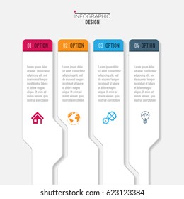 Vector abstract 3D digital illustration infographic and marketing icons can be used for work flow layout, diagram, annual report, web design. Business concept with 4 options, steps or processes.