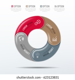 Vector abstract 3D digital illustration infographic and marketing icons can be used for work flow layout, diagram, annual report, web design. Business concept with 4 options, steps or processes.