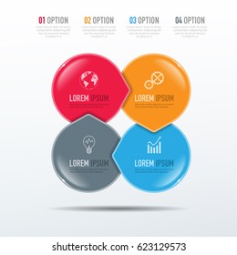 Vector abstract 3D digital illustration infographic and marketing icons can be used for work flow layout, diagram, annual report, web design. Business concept with 4 options, steps or processes.