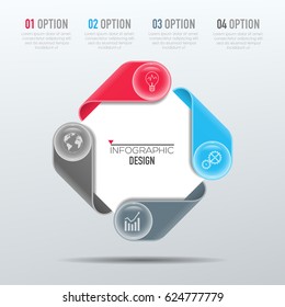 Vector abstract 3D digital illustration infographic and marketing icons can be used for work flow layout, diagram, annual report, web design. Business concept with 4 options, steps or processes.