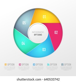 Vector abstract 3D digital illustration infographic and marketing icons can be used for work flow layout, diagram, annual report, web design. Business concept with 5 options, steps or processes.