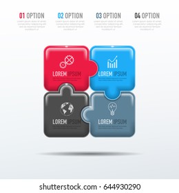 Vector abstract 3D digital illustration infographic and marketing icons can be used for work flow layout, diagram, annual report, web design. Business concept with 4 options, steps or processes.