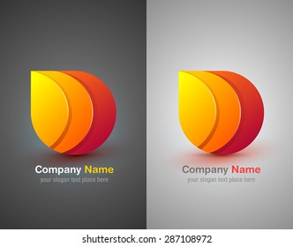 Vector abstract 3d drop design elements. Origami. Corporate identity logo icon.