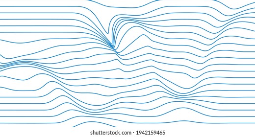 Vector abstract 3d effect wavy stripes background