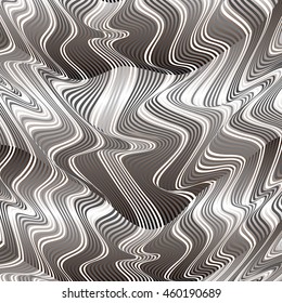 Vector abstract 3d effect wavy stripes background.