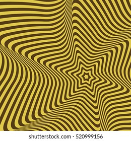 Vector abstract 3d effect wavy stripes background. 