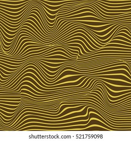 Vector Abstract 3d Effect Wavy Stripes Background. 