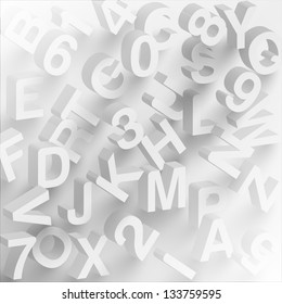 Vector abstract 3D font