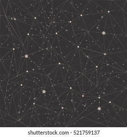 Vector abstract 3d geometric background. Deep space with stars.