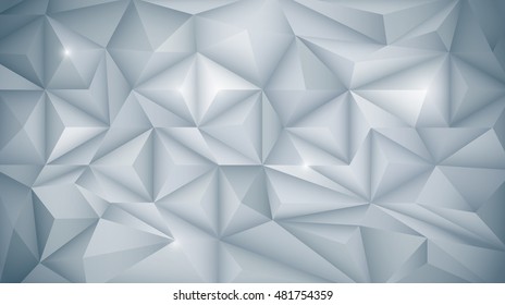 Vector Abstract 3D Geometric, Polygon ( polygonal ), Triangle pattern shape. White and light gray color in low poly background. Polygon design for banner, template, business, network and web design