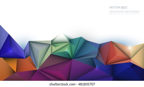 Vector Abstract 3D Geometric, Polygon ( polygonal ), Triangle pattern shape. Multicolored on low poly background with space for your content, banner, template, business, network and web design