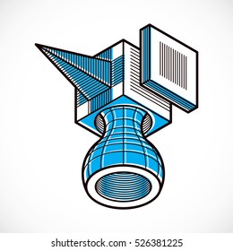 Vector abstract 3d geometric shape, polygonal figure.