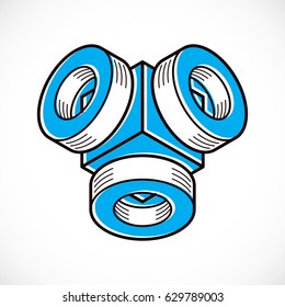 Vector abstract 3d geometric shape, polygonal figure.