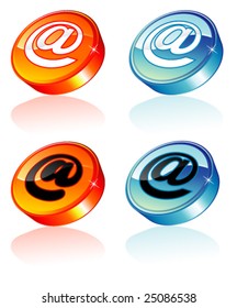 VECTOR Abstract 3D glossy email icon with reflection