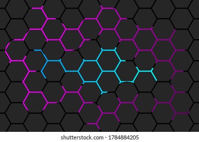 Vector abstract 3d hexagon. Background hexagon element. Vector graphics
