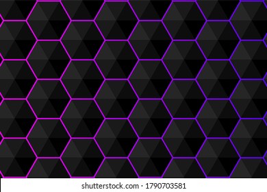 Vector abstract 3d hexagon. Background hexagon element. Vector graphics