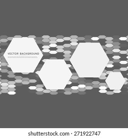 Vector abstract 3d hexagonal. Background with hexagon element