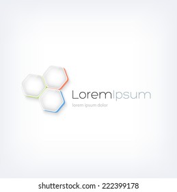 Vector abstract 3d hexagonal logo design template