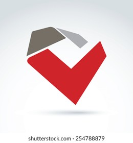 Vector abstract 3D icon, abstract symbol.