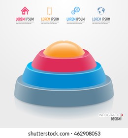 Vector abstract 3D Infographic digital business sphere. Can be used for workflow processes, banner, diagram, number options, work plan, web design.