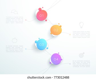 Vector Abstract 3d Number 1 to 4 Step Infographic Page Layout