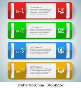 vector abstract 3d paper colorful infographic elements