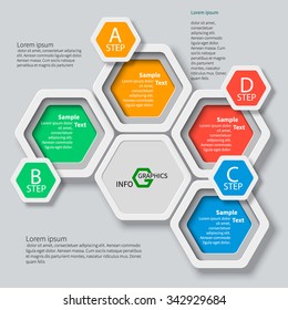 vector abstract 3d paper colorful infographic elements