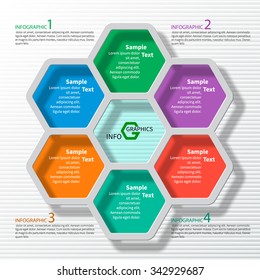 vector abstract 3d paper colorful infographic elements