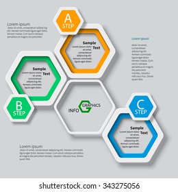 vector abstract 3d paper colorful infographic elements