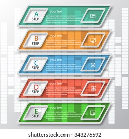 vector abstract 3d paper colorful infographic elements